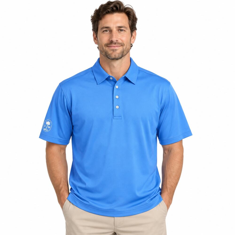 Herman Dunn Men's XL Blue Dunes West MGA Golf Polo Mount Pleasant SC Stretch